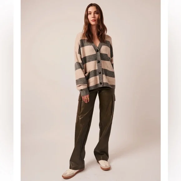 LINE Striped Cardigan In Color Little Owl - Retail Price $200 - Picture 4 of 10